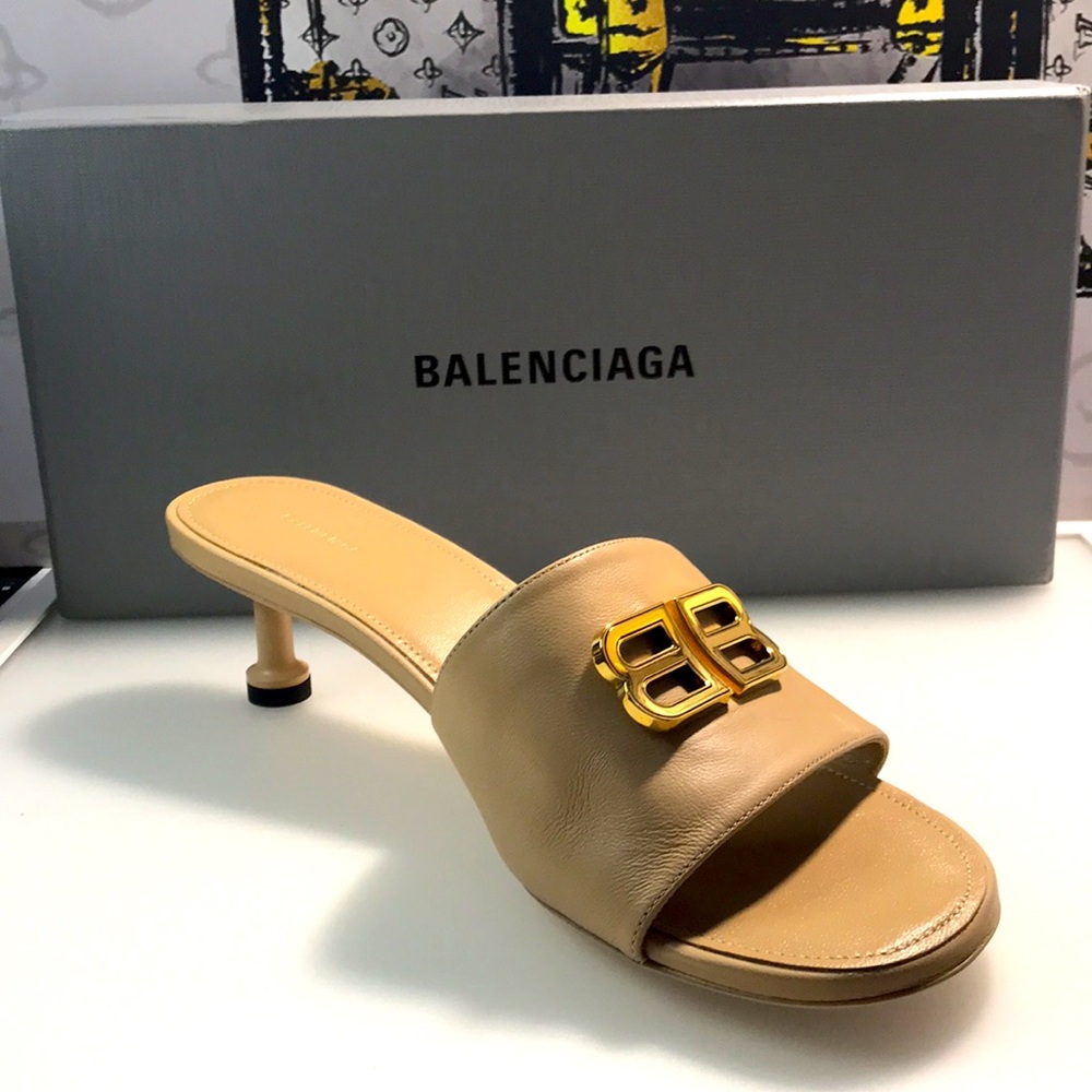 New Balenciaga Groupie BB Logo Slide Sandal (Women) Size EU 39.5 - Picture 3 of 17
